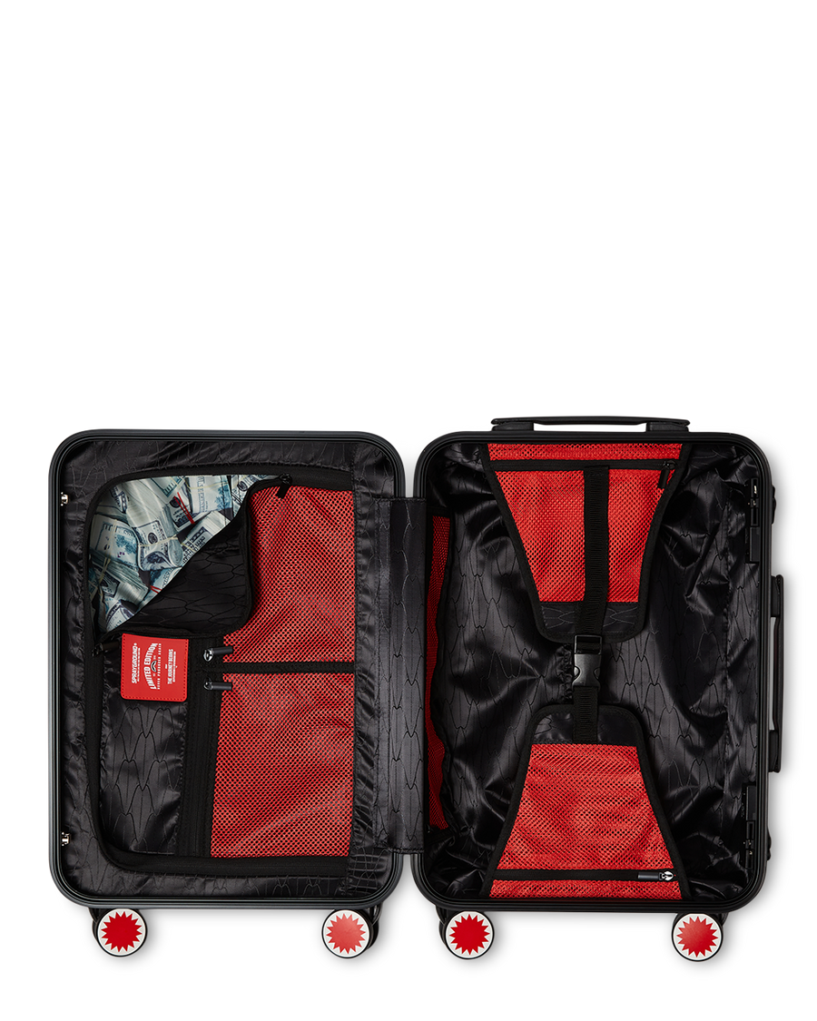 SPRAYGROUND® LUGGAGE MOLDED SHARKITECTURE BLACK HARDSHELL CARRY-ON LUGGAGE