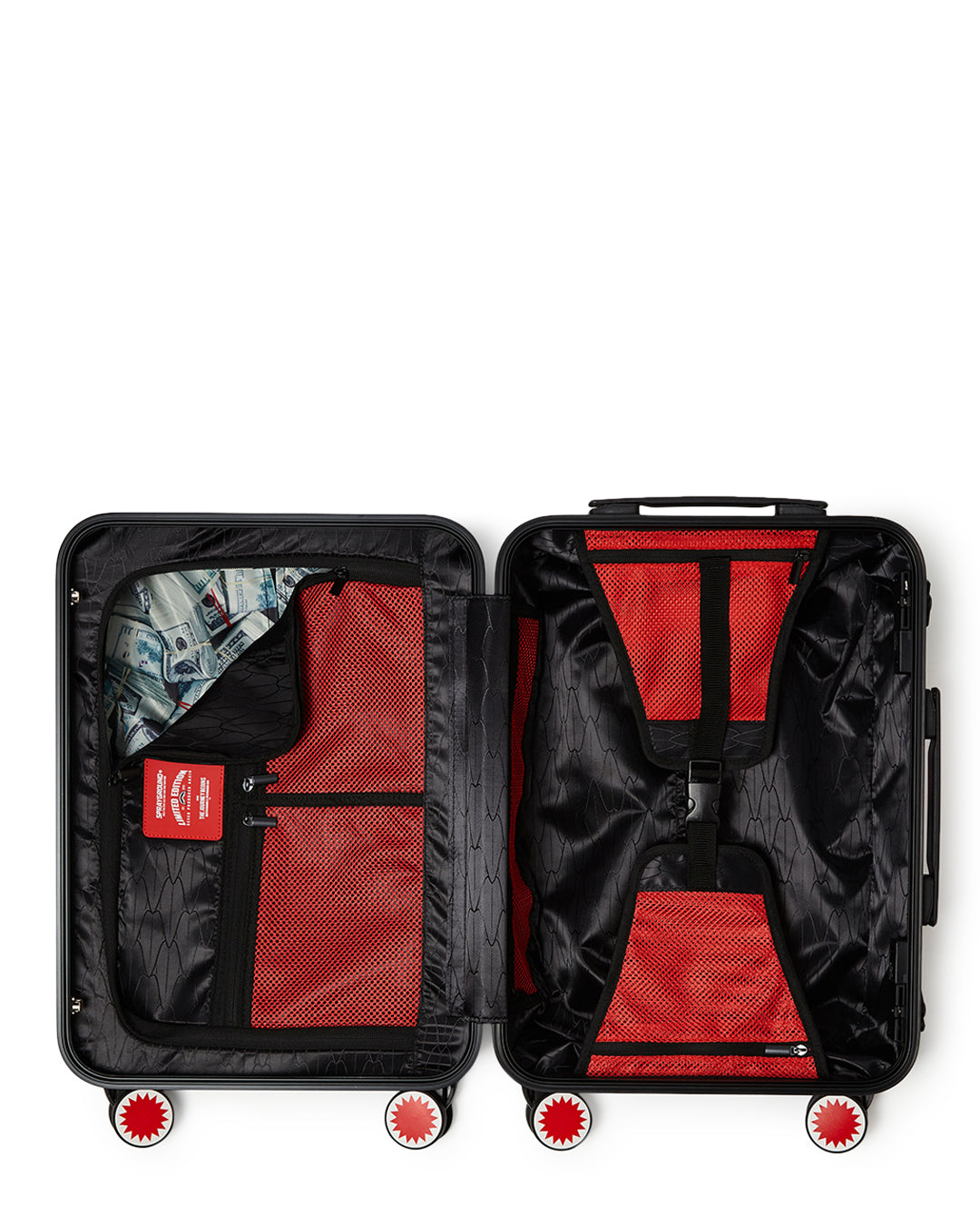 SPRAYGROUND® LUGGAGE GLOBAL MOGUL POPAGANDA RON ENGLISH EDITION HARDSHELL CARRY-ON LUGGAGE