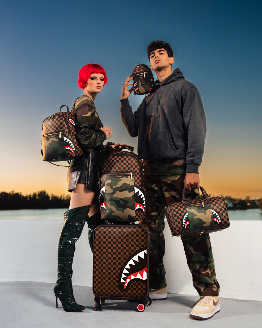 SPRAYGROUND SHARKS IN PARIS PAINT CARRY ON LUGGAGE – 85 86  eightyfiveightysix