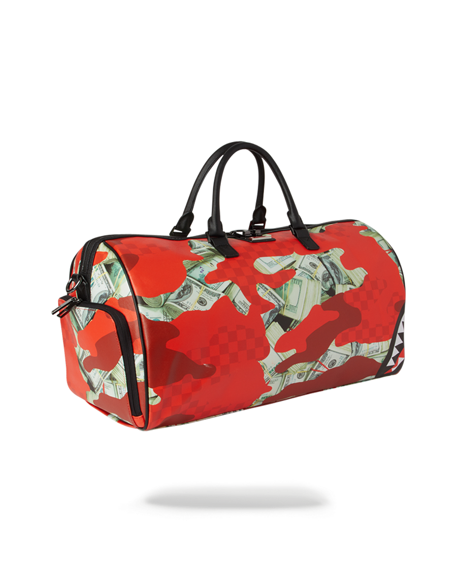 SPRAYGROUND® DUFFEL MONEY CAMO (RED) DUFFLE