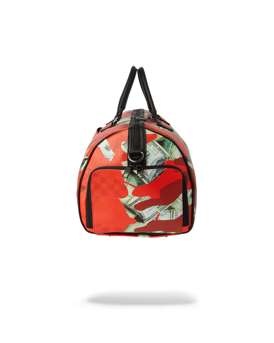 SPRAYGROUND® DUFFEL MONEY CAMO (RED) DUFFLE