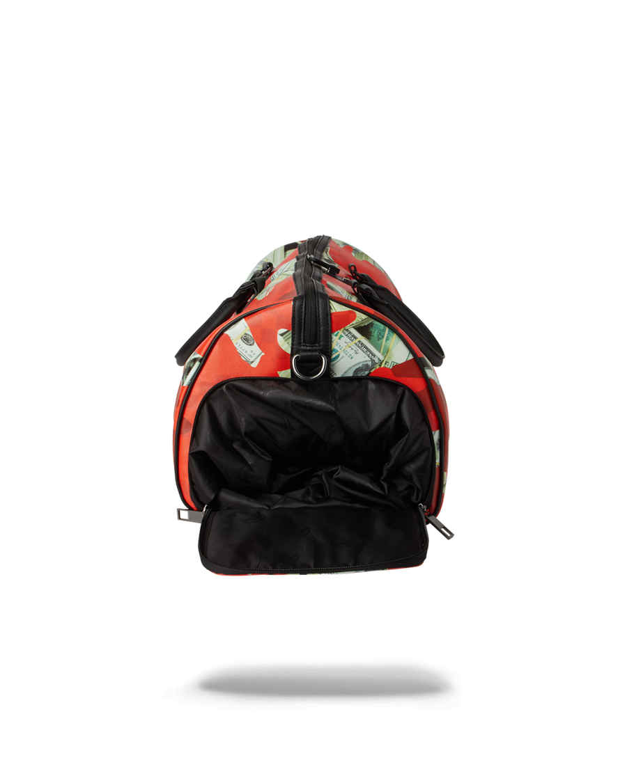 SPRAYGROUND® DUFFEL MONEY CAMO (RED) DUFFLE
