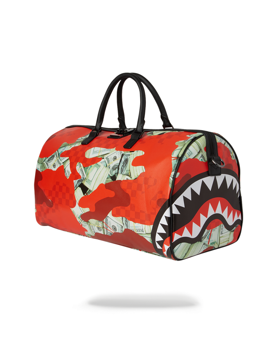 SPRAYGROUND® DUFFEL MONEY CAMO (RED) DUFFLE