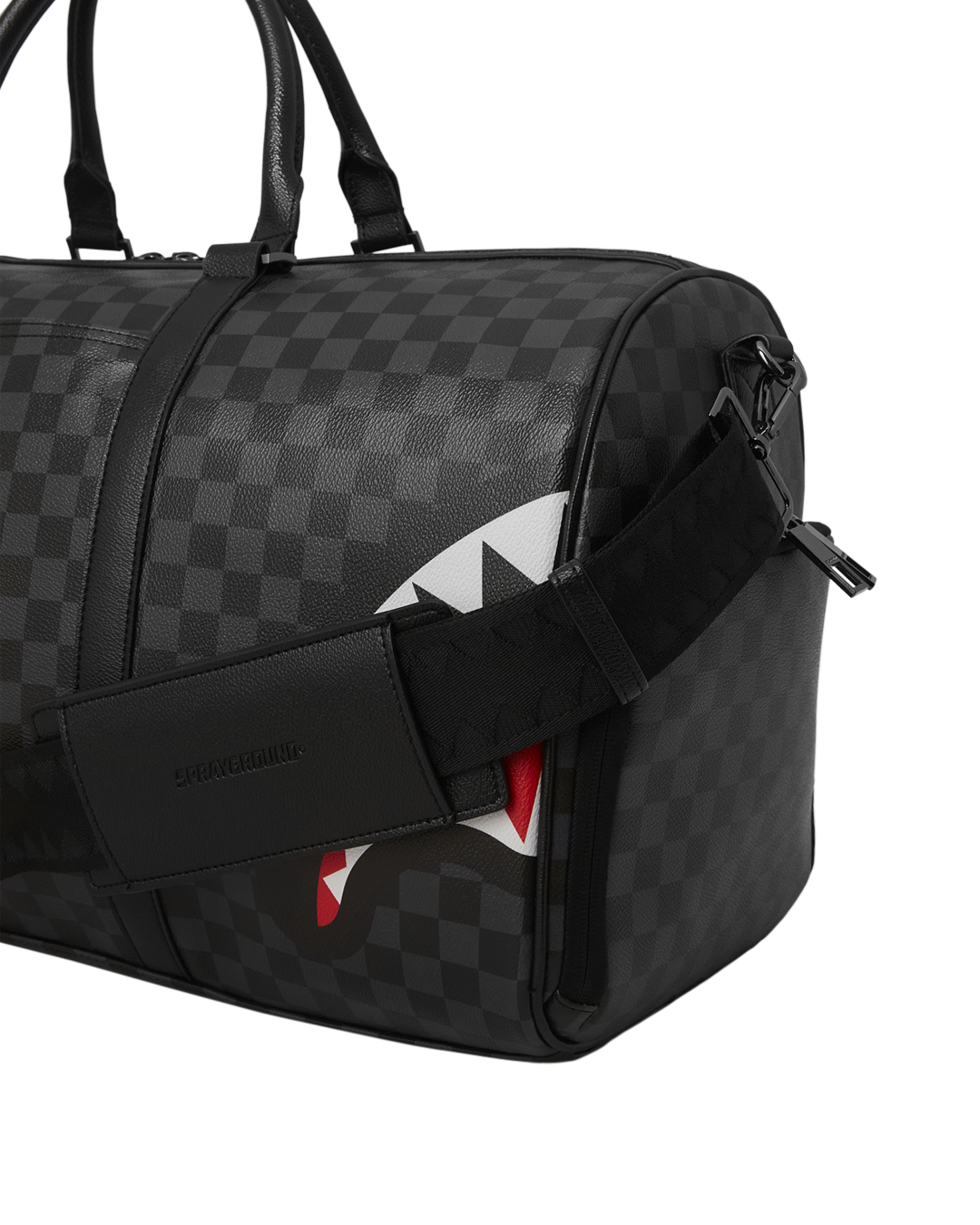 Sprayground Ghost Vertical Shark Duffle Bag Black