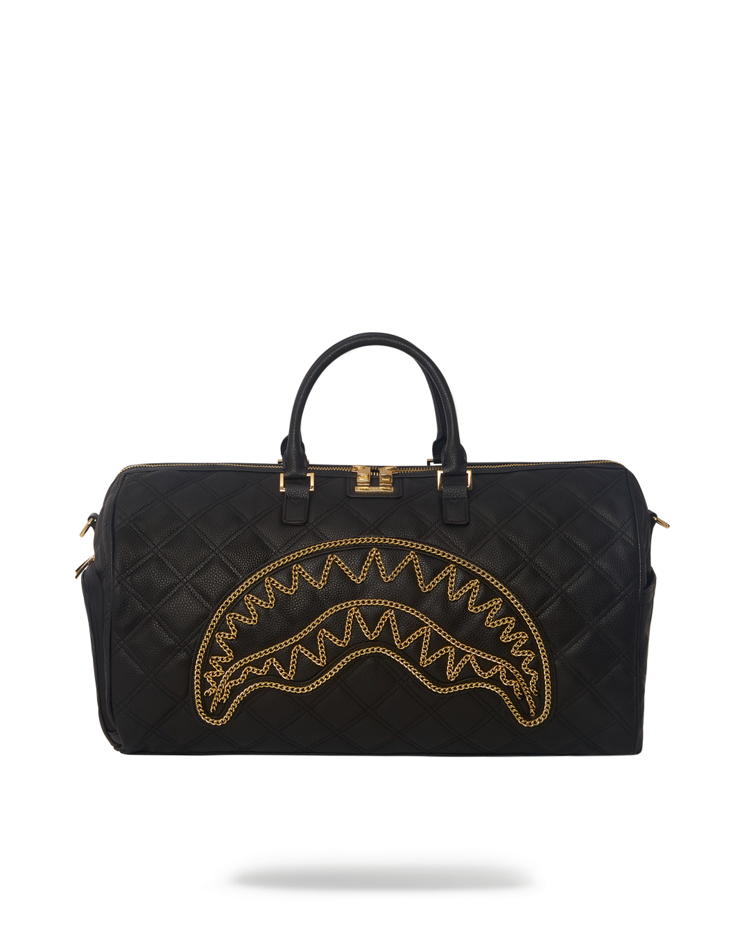 SPRAYGROUND® DUFFLE NOIR QUILT GOLD CHAIN SHARK DUFFLE