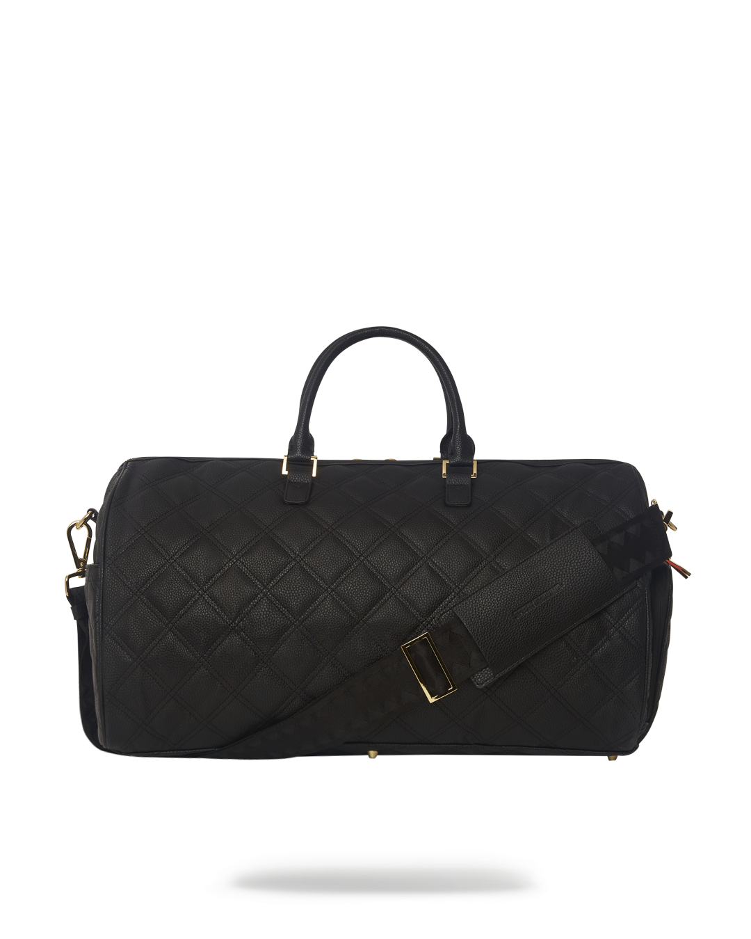 SPRAYGROUND® DUFFLE NOIR QUILT GOLD CHAIN SHARK DUFFLE