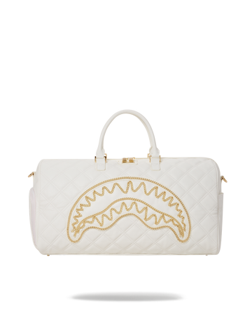 SPRAYGROUND® DUFFLE RIVIERA LE BLANC GOLD CHAIN SHARK DUFFLE