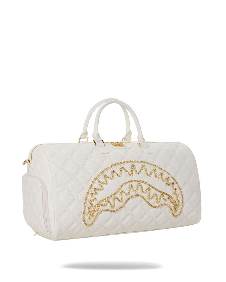 SPRAYGROUND® DUFFLE RIVIERA LE BLANC GOLD CHAIN SHARK DUFFLE