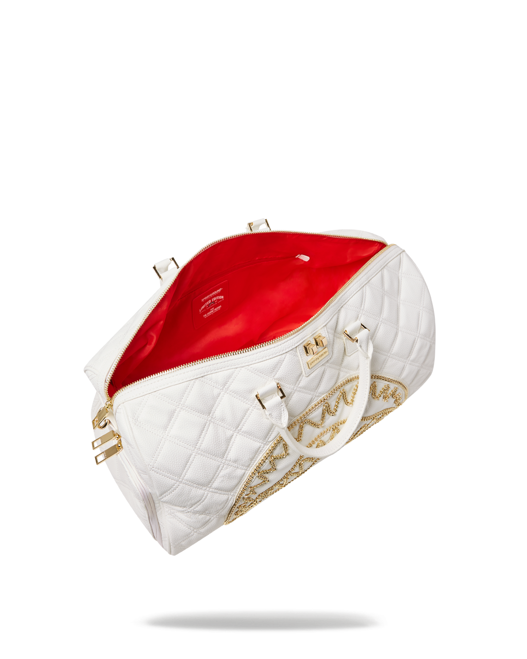 SPRAYGROUND® DUFFLE RIVIERA LE BLANC GOLD CHAIN SHARK DUFFLE