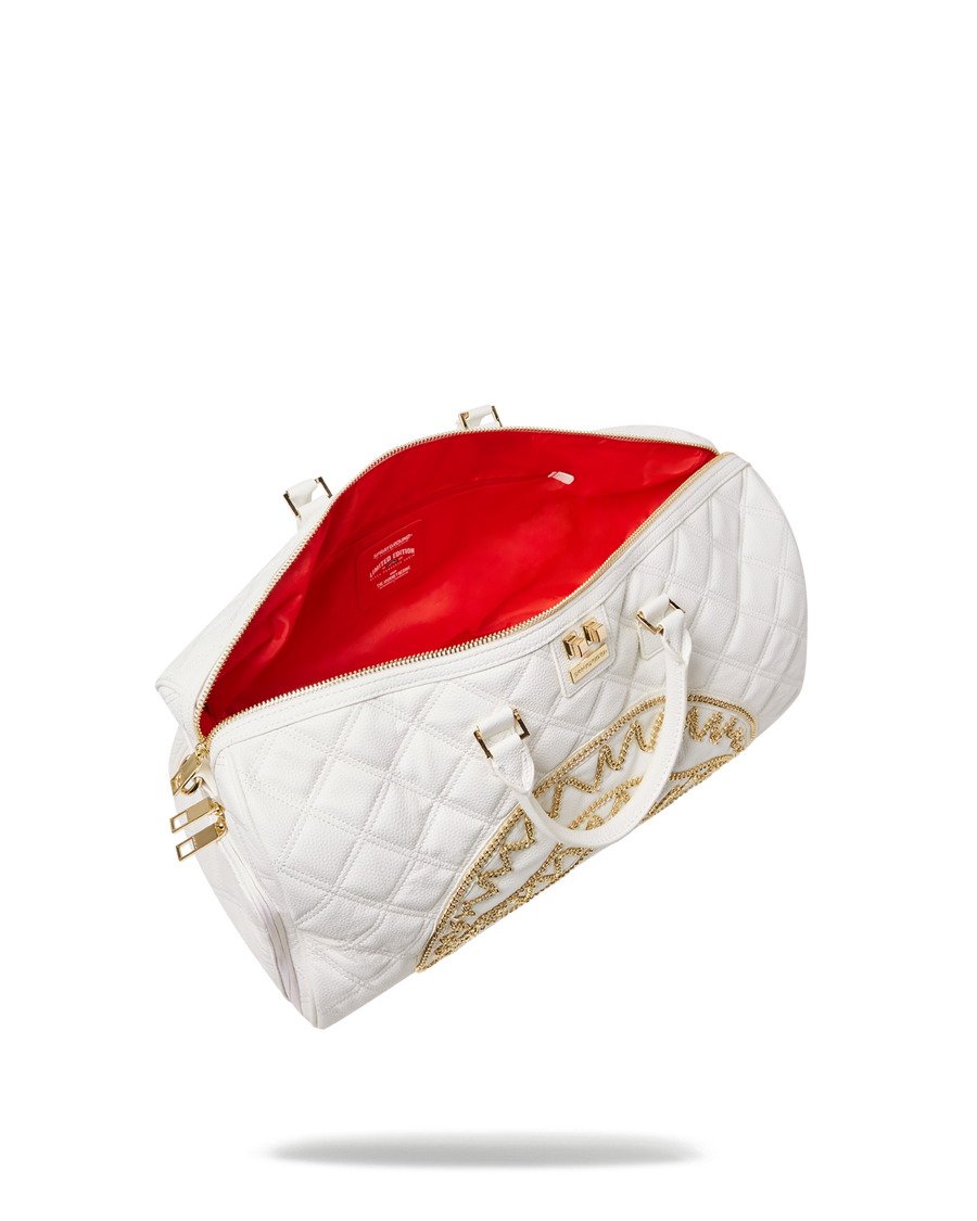 SPRAYGROUND® DUFFLE RIVIERA LE BLANC GOLD CHAIN SHARK DUFFLE