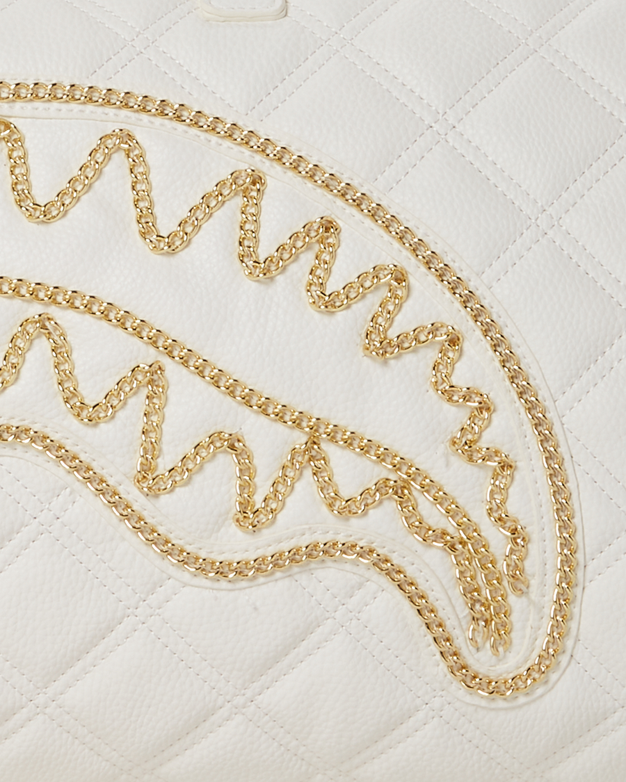 SPRAYGROUND® DUFFLE RIVIERA LE BLANC GOLD CHAIN SHARK DUFFLE