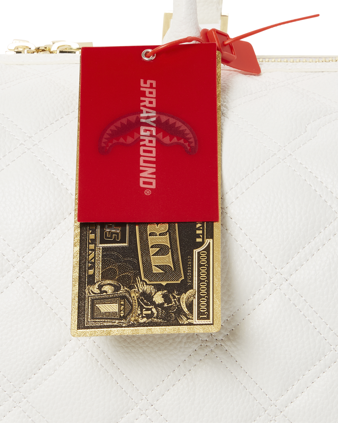 SPRAYGROUND® DUFFLE RIVIERA LE BLANC GOLD CHAIN SHARK MINI DUFFLE