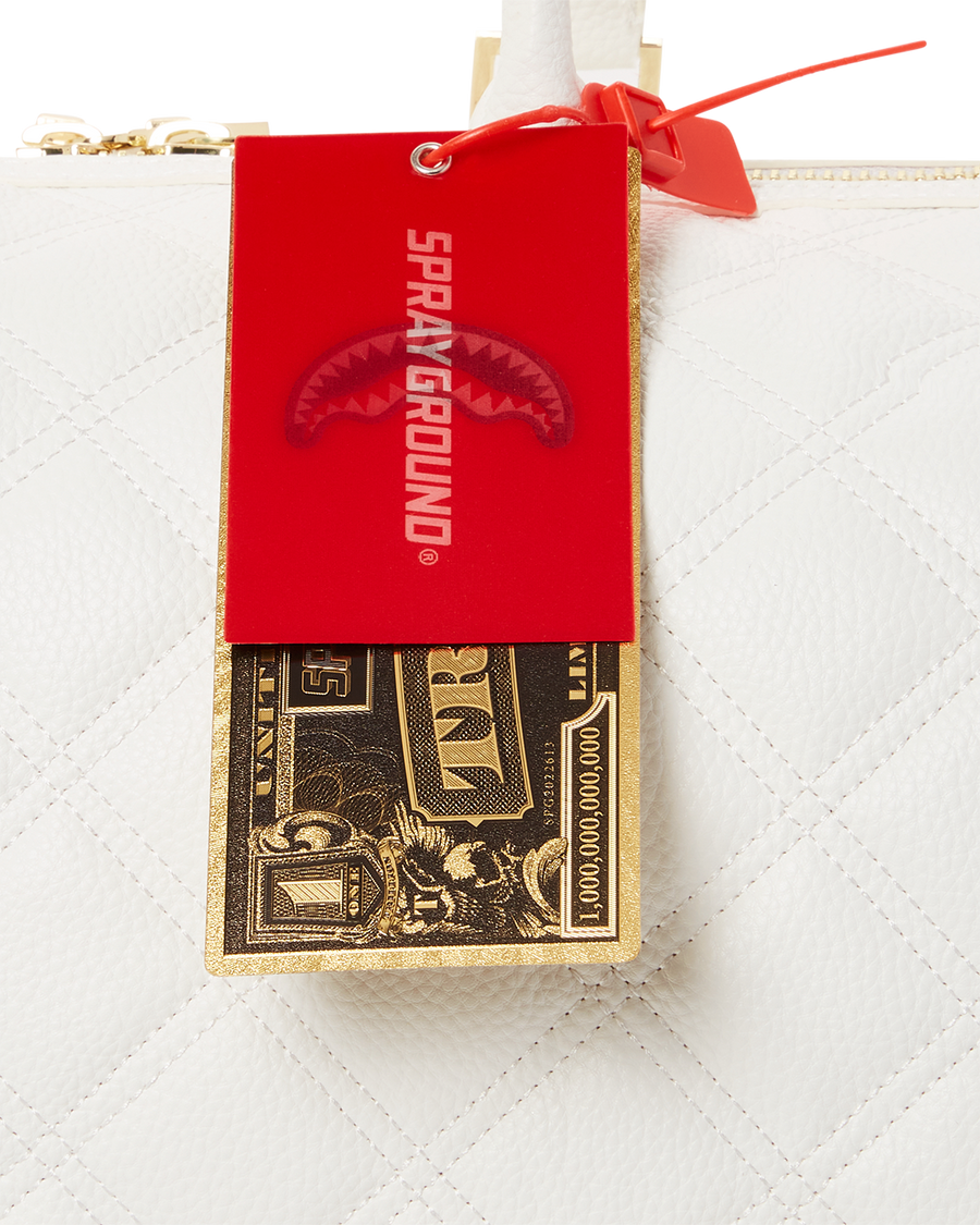 SPRAYGROUND® DUFFLE RIVIERA LE BLANC GOLD CHAIN SHARK MINI DUFFLE