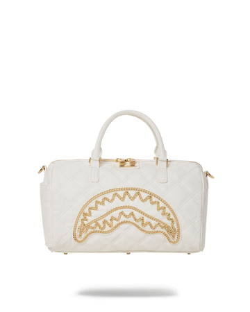 SPRAYGROUND® DUFFLE RIVIERA LE BLANC GOLD CHAIN SHARK MINI DUFFLE