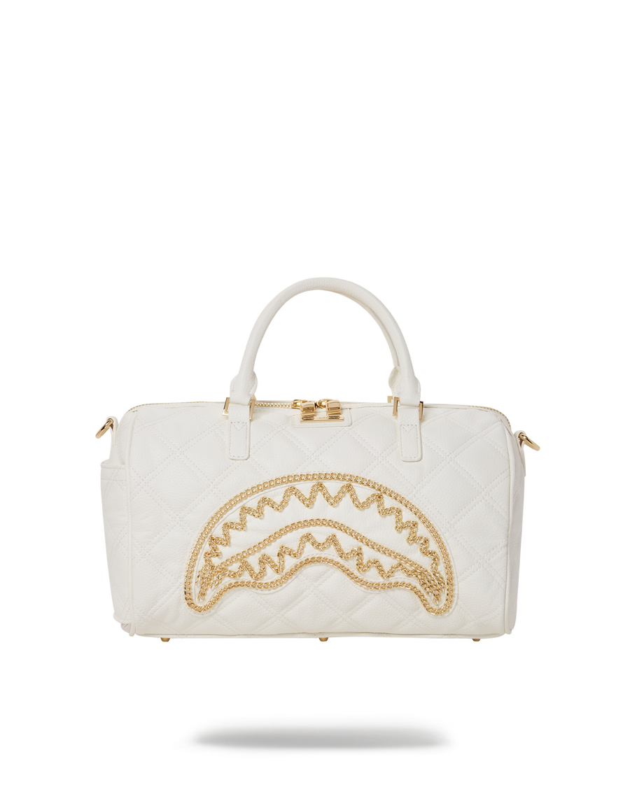 SPRAYGROUND® DUFFLE RIVIERA LE BLANC GOLD CHAIN SHARK MINI DUFFLE
