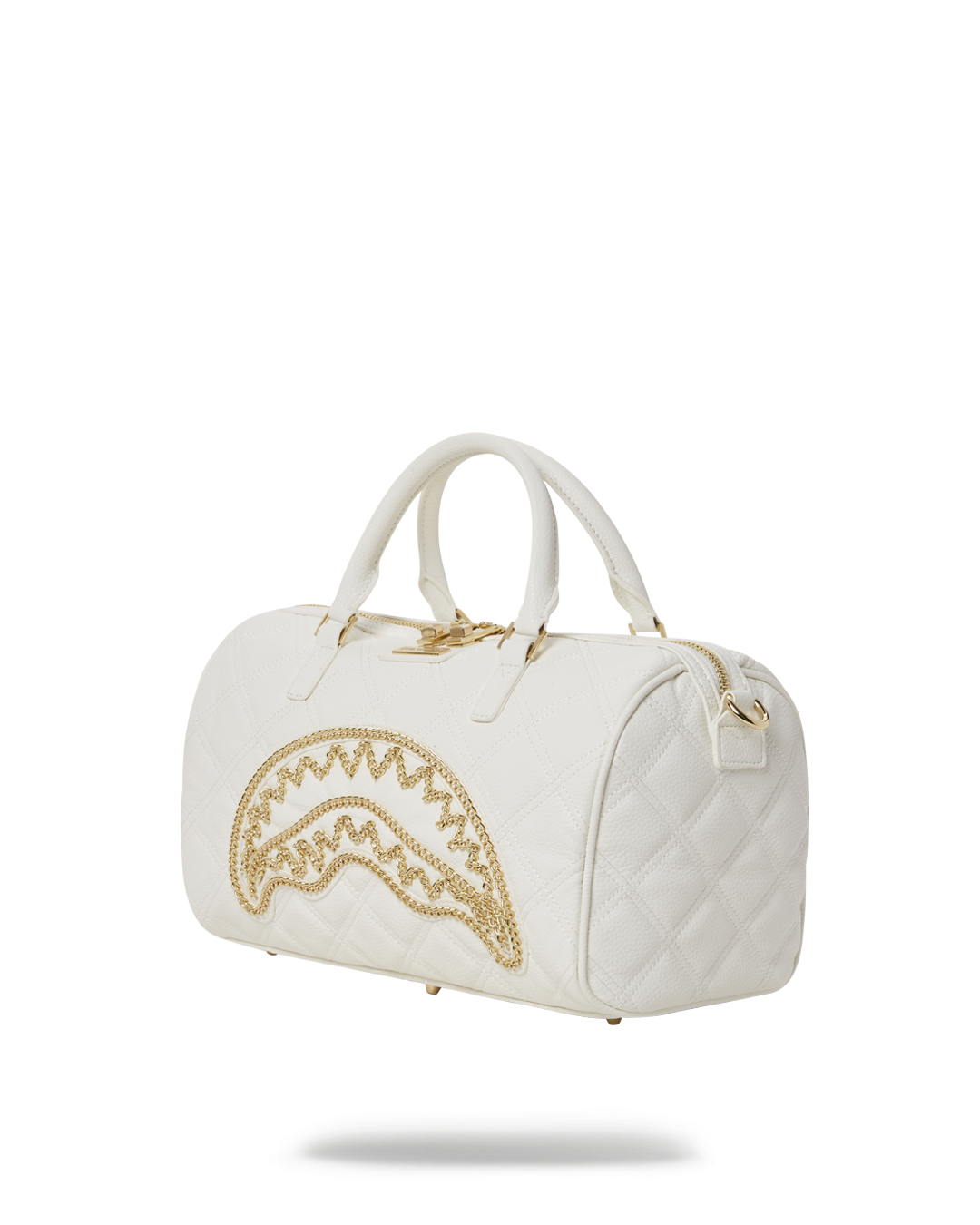 SPRAYGROUND® DUFFLE RIVIERA LE BLANC GOLD CHAIN SHARK MINI DUFFLE
