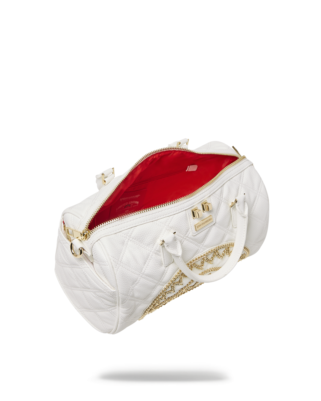 SPRAYGROUND® DUFFLE RIVIERA LE BLANC GOLD CHAIN SHARK MINI DUFFLE