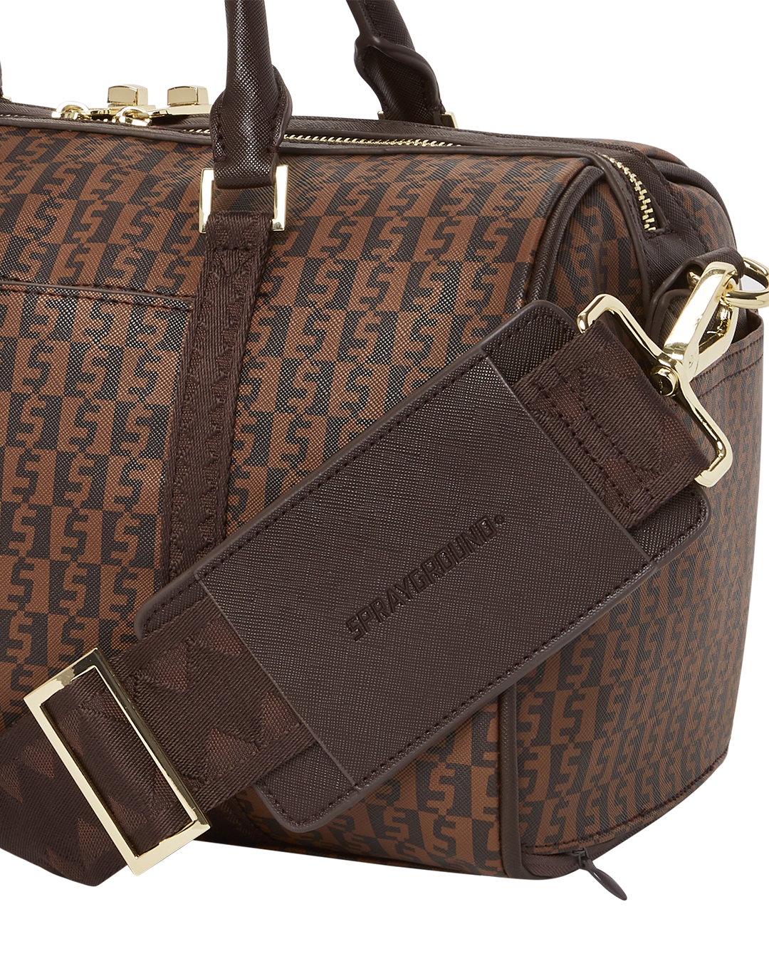 Sprayground Money Check Duffle Bag in Brown for Men