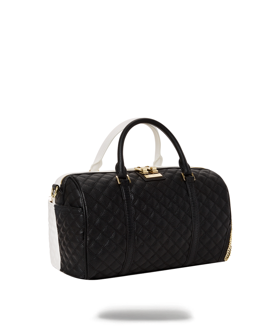 SPRAYGROUND® DUFFLE LEVELED UP SPLIT QUILT SHARK MINI DUFFLE