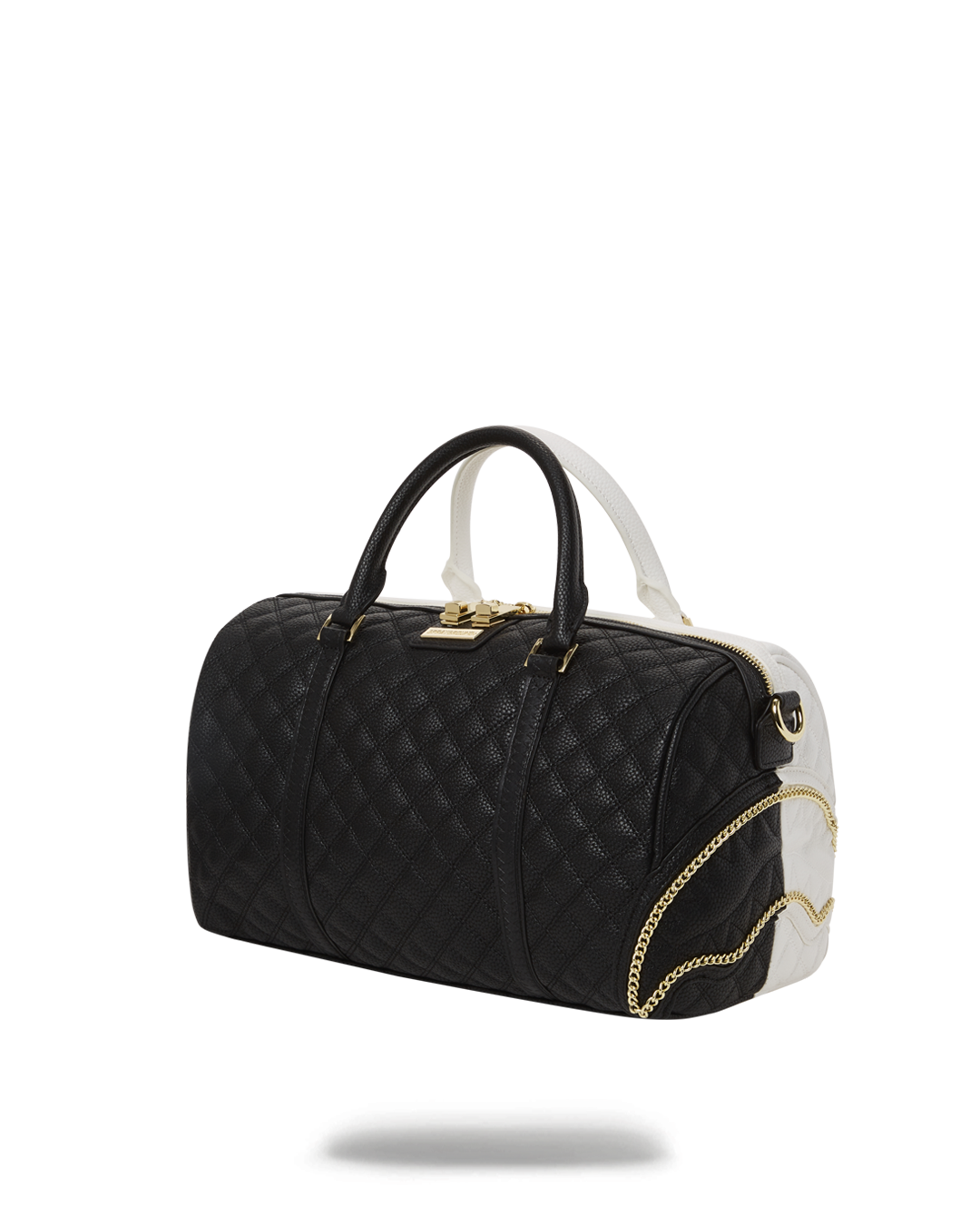 SPRAYGROUND® DUFFLE LEVELED UP SPLIT QUILT SHARK MINI DUFFLE