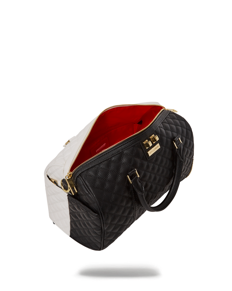 SPRAYGROUND® DUFFLE LEVELED UP SPLIT QUILT SHARK MINI DUFFLE