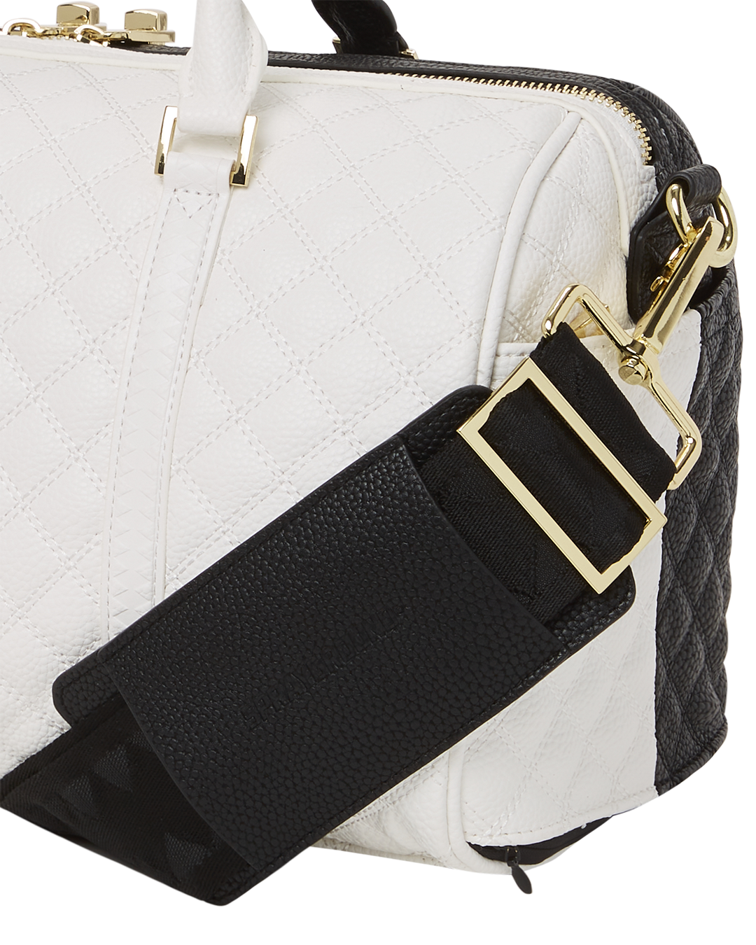 SPRAYGROUND® DUFFLE LEVELED UP SPLIT QUILT SHARK MINI DUFFLE