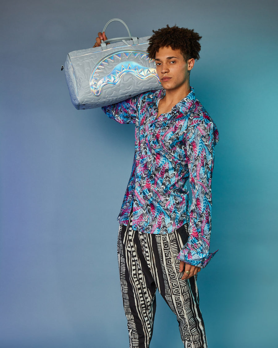 SPRAYGROUND® DUFFLE MIRASHAKU IRIDESCENT QUILT DUFFLE