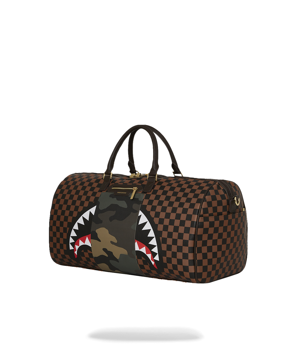 SPRAYGROUND® DUFFLE EXTERIOR GOLD ZIP POCKET SHARKS IN PARIS DUFFLE