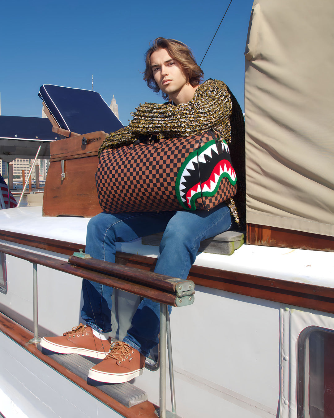 SPRAYGROUND® DUFFLE CHENILLE SHARKS IN PARIS DUFFLE