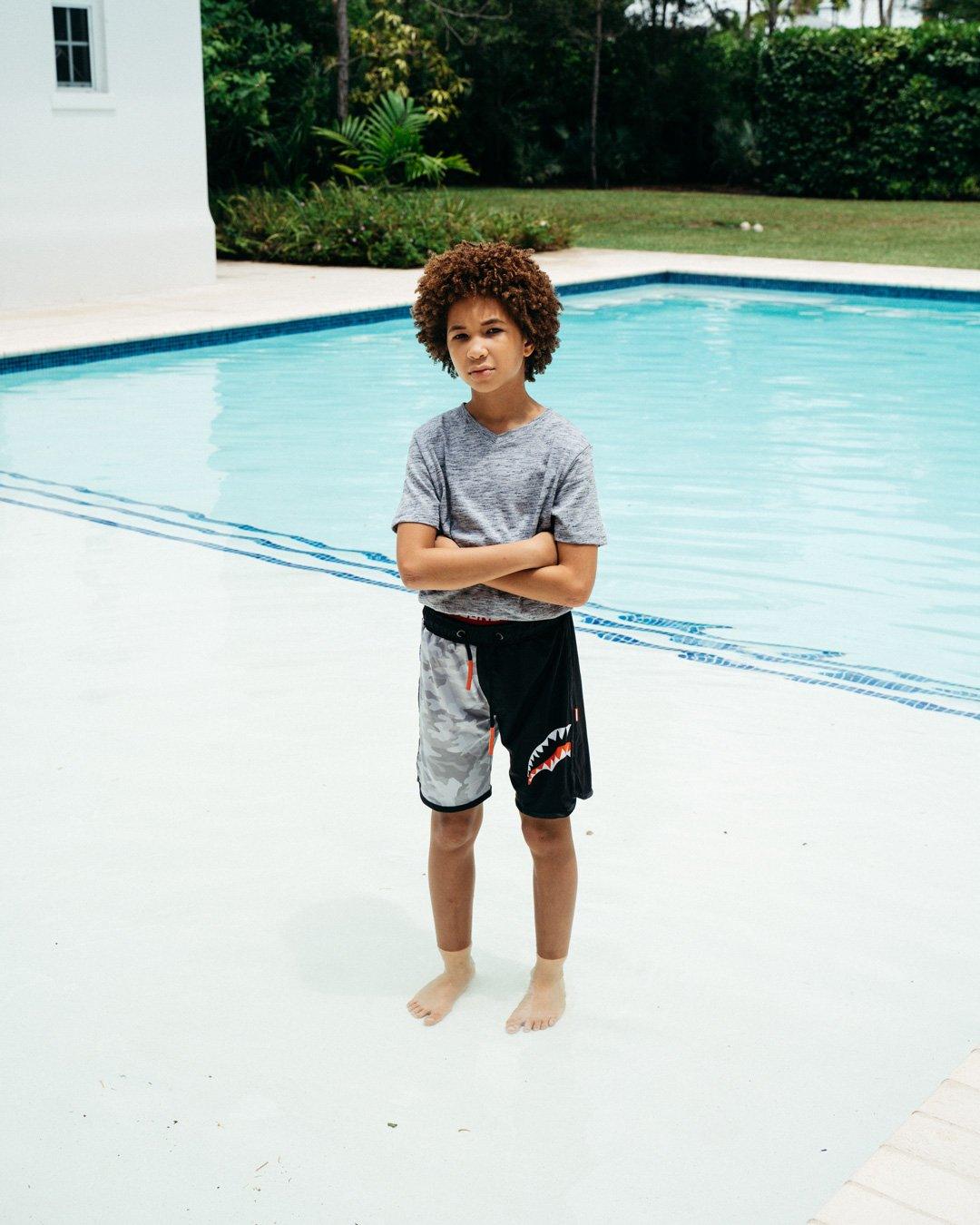 SPRAYGROUND® SWIM KIDS DAMAGE CONTROL SWIM TRUNKS