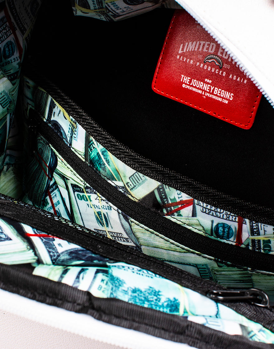 SPRAYGROUND® BACKPACK THE SPRAYGROUND DIY WHITE BACKPACK (VEGAN LEATHER & INNER MONEY LINING) & MARKERS INCLUDED
