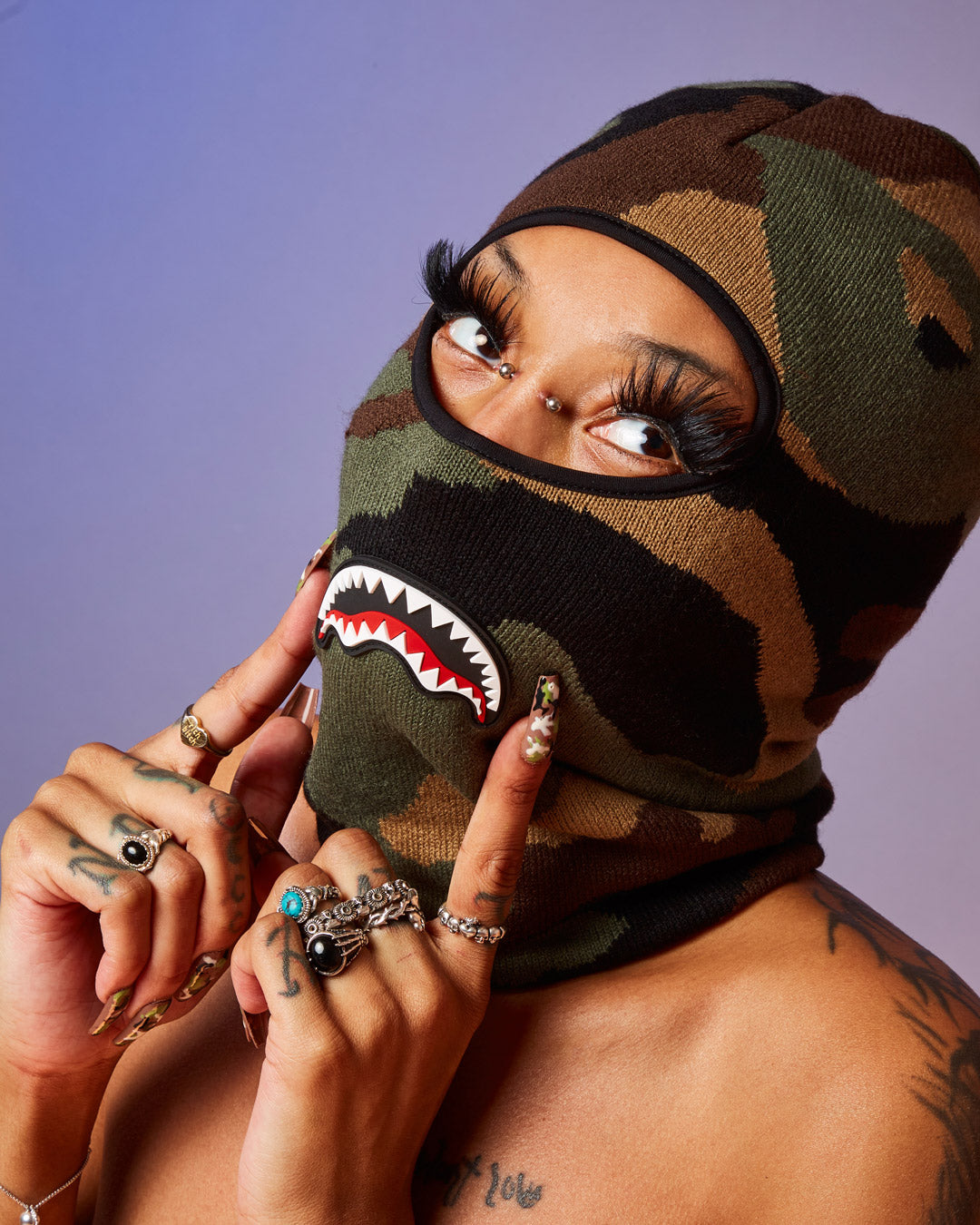 SPRAYGROUND® SKI MASK CAMO SHARK SKI MASK