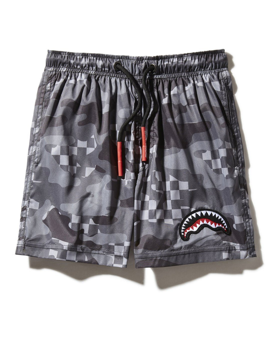 KIDS CAMO CHECKERED SWIM TRUNKS – SPRAYGROUND®