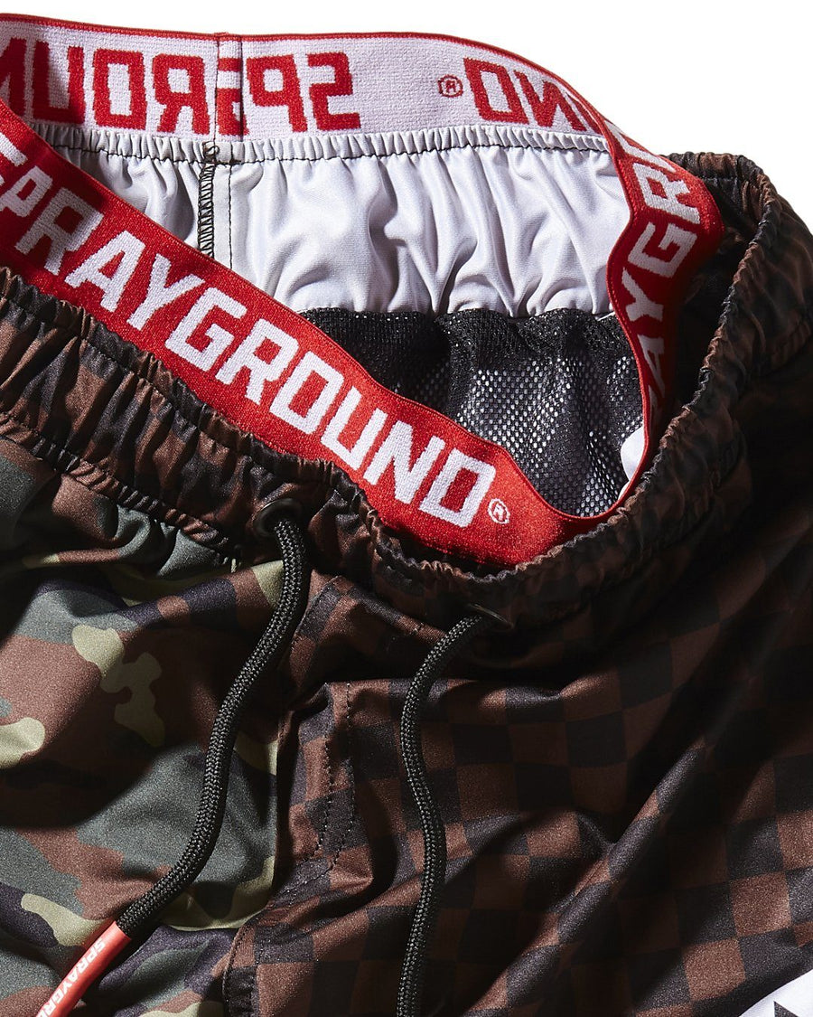 SPRAYGROUND® SWIM KIDS CHECKS & CAMO SWIM TRUNKS