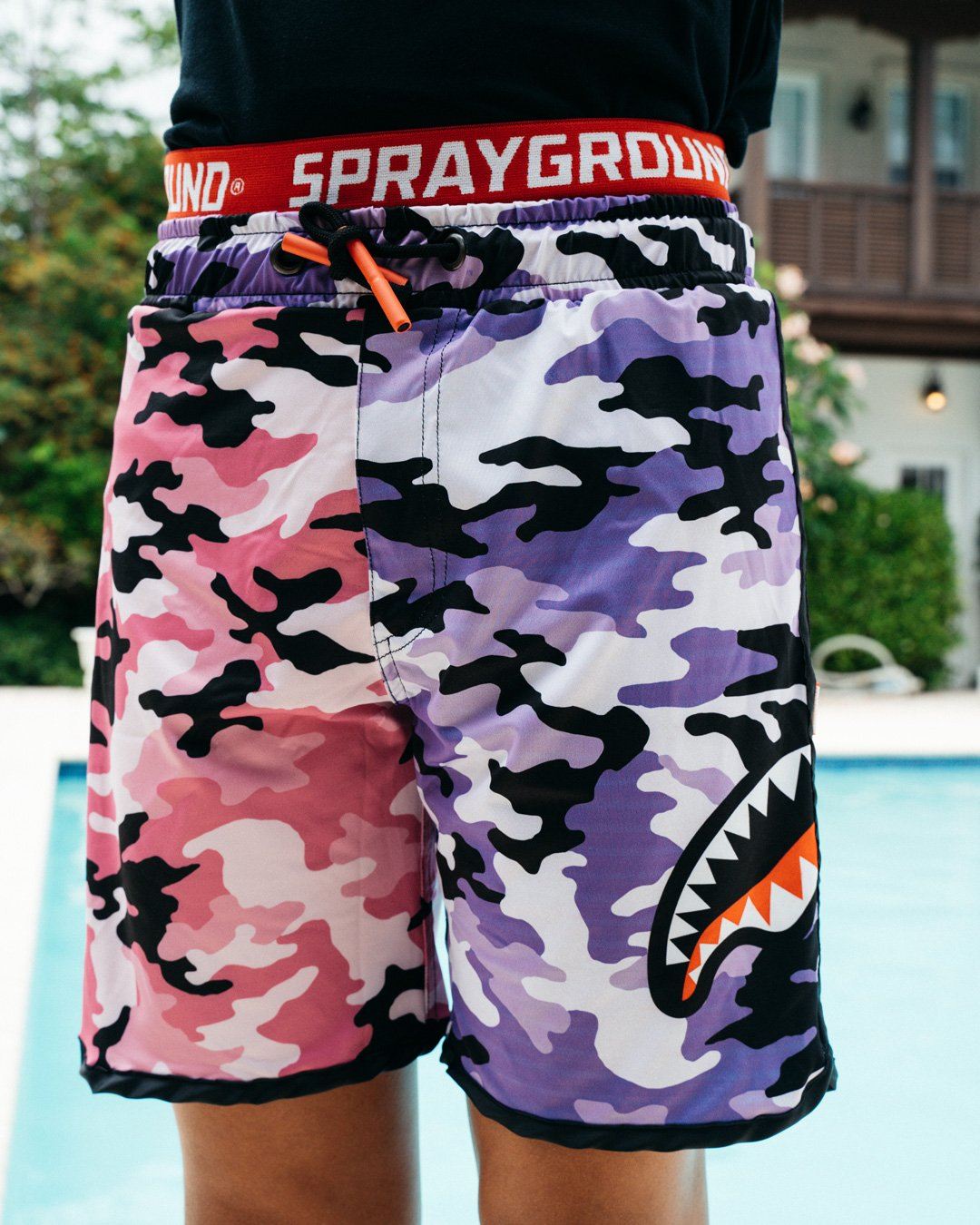 KIDS SPLIT CAMO SWIM TRUNKS – SPRAYGROUND® - Main Image