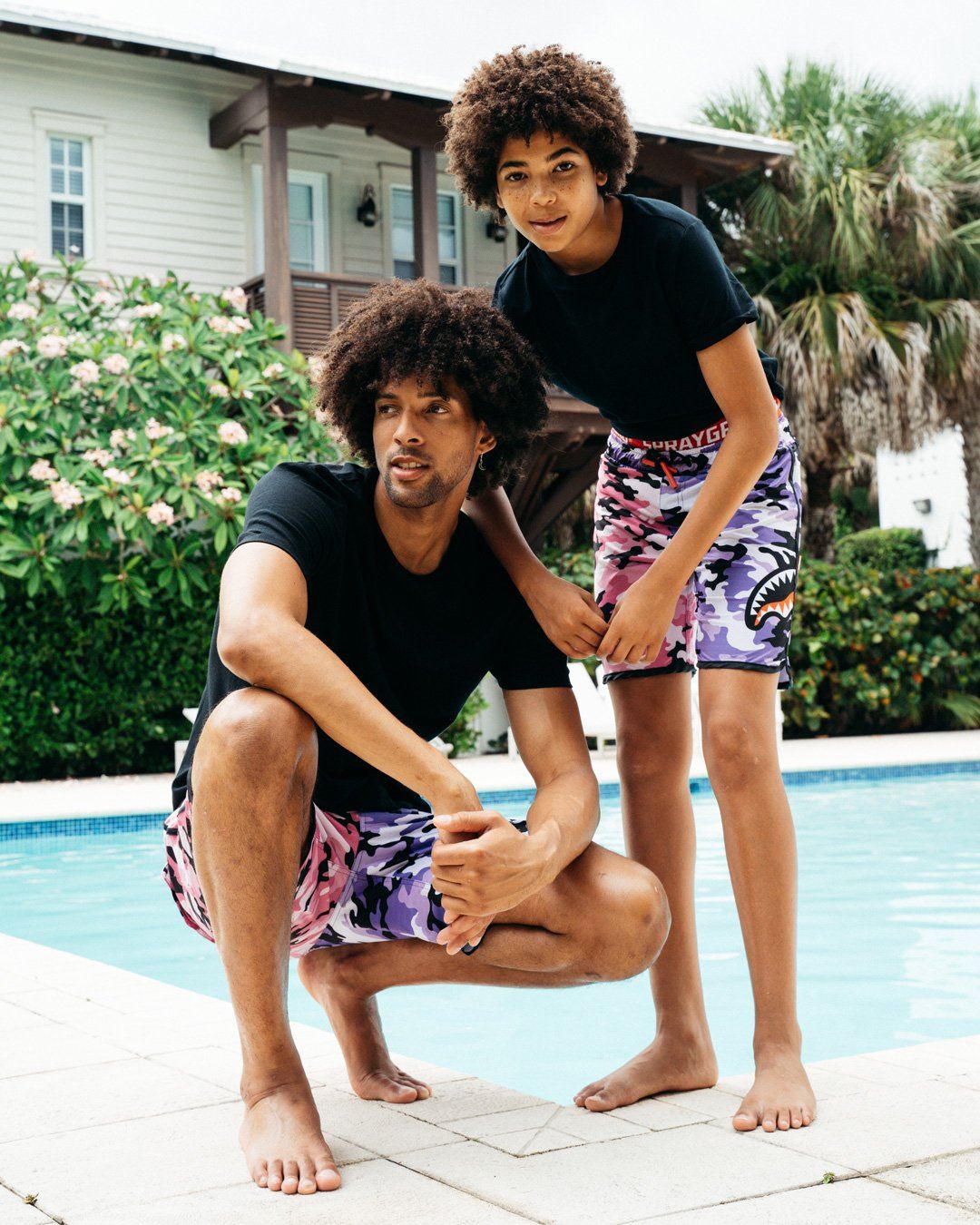 SPRAYGROUND® SWIM KIDS SPLIT CAMO SWIM TRUNKS