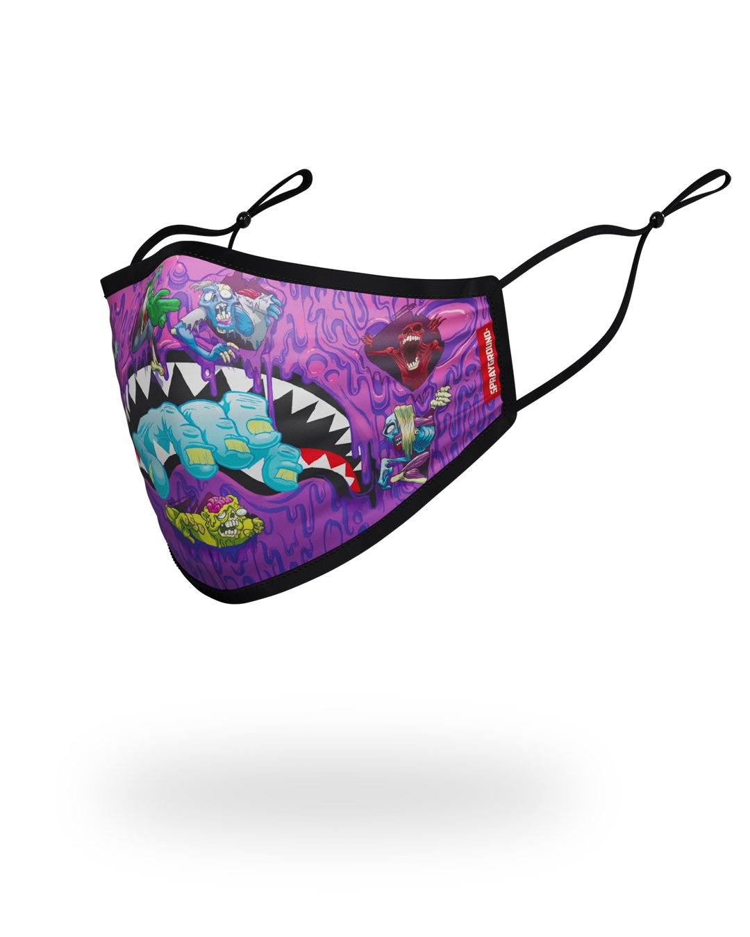 SPRAYGROUND® FASHION MASK ADULT ZOMBIE SHARK FORM FITTING FACE MASK