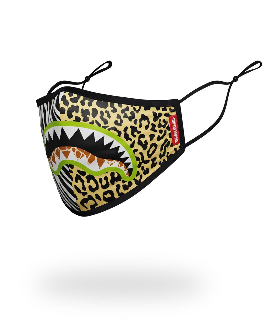 SPRAYGROUND® FASHION MASK ADULT SAFARI SHARK FORM FITTING FACE MASK