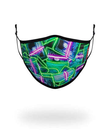 SPRAYGROUND® FASHION MASK ADULT NEON MONEY FORM FITTING FACE MASK