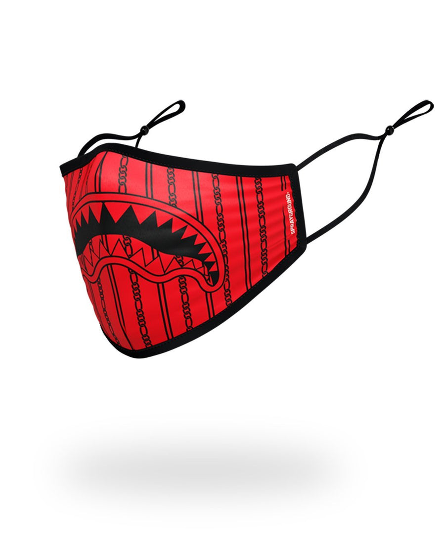 SPRAYGROUND® FASHION MASK ADULT REVERSE SHARKS IN PARIS (RED) FORM FITTING FACE MASK