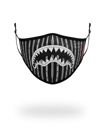 SPRAYGROUND® FASHION MASK ADULT REVERSE SHARKS IN PARIS (BLACK) FORM FITTING FACE MASK