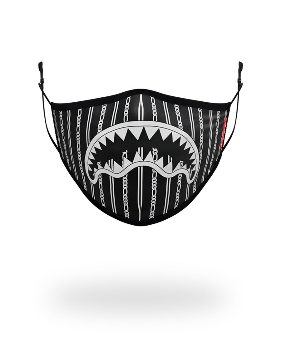 SPRAYGROUND® FASHION MASK ADULT REVERSE SHARKS IN PARIS (BLACK) FORM FITTING FACE MASK