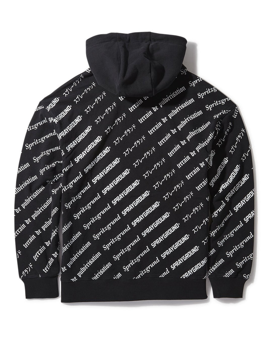 SPRAYGROUND® APPAREL SG LOGO REPEAT HOODIE PULLOVER BLACK