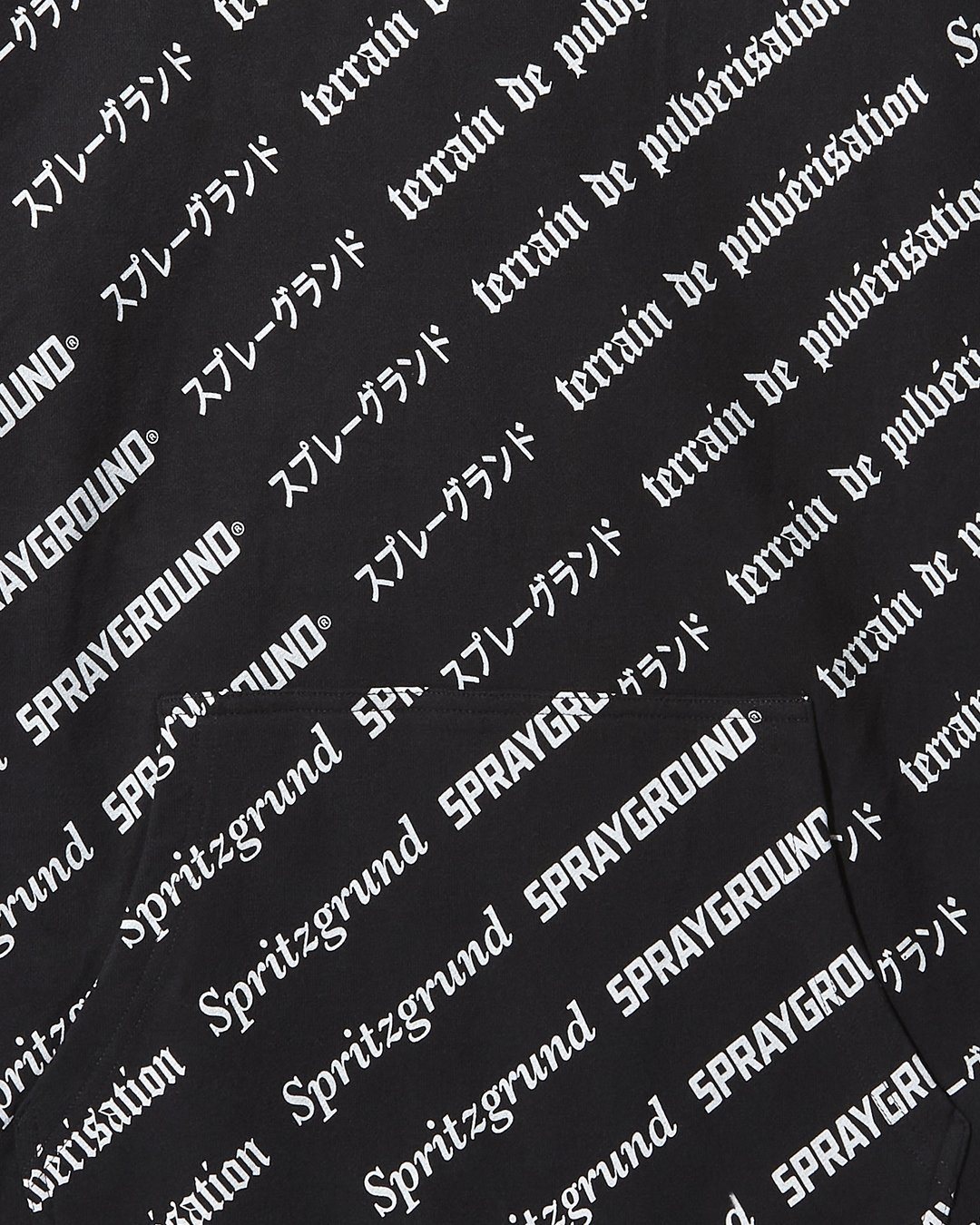 SPRAYGROUND® APPAREL SG LOGO REPEAT HOODIE PULLOVER BLACK