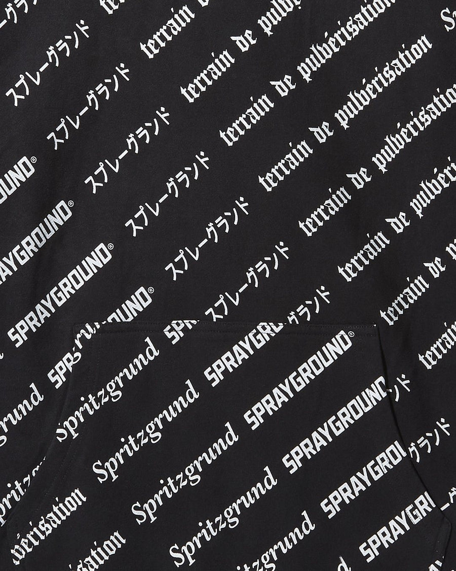 SPRAYGROUND® APPAREL SG LOGO REPEAT HOODIE PULLOVER BLACK