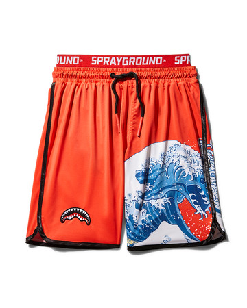 SPRAYGROUND® SWIM JAPAN WAVE CORTO SWIM TRUNKS (RED)