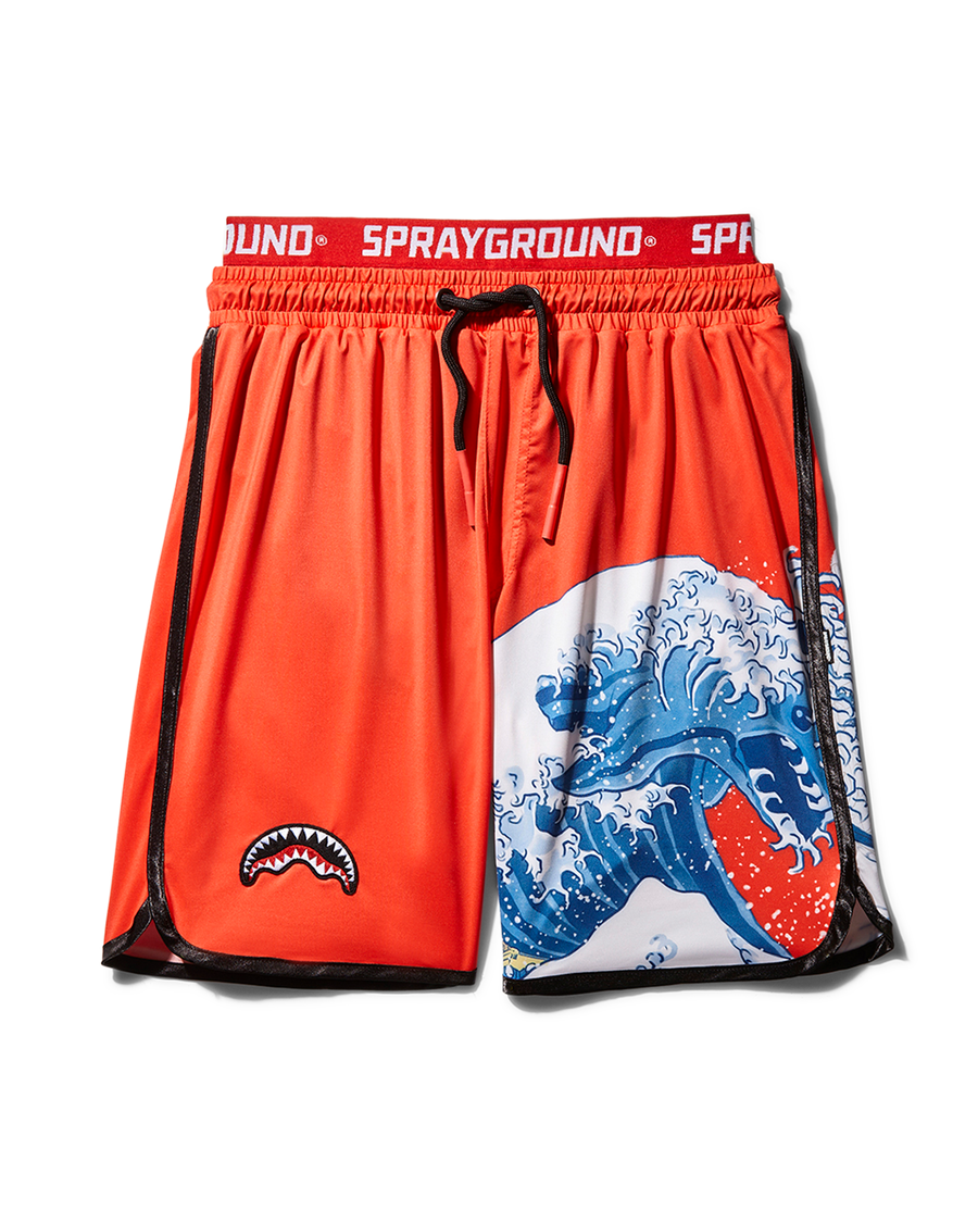 SPRAYGROUND® SWIM JAPAN WAVE CORTO SWIM TRUNKS (RED)