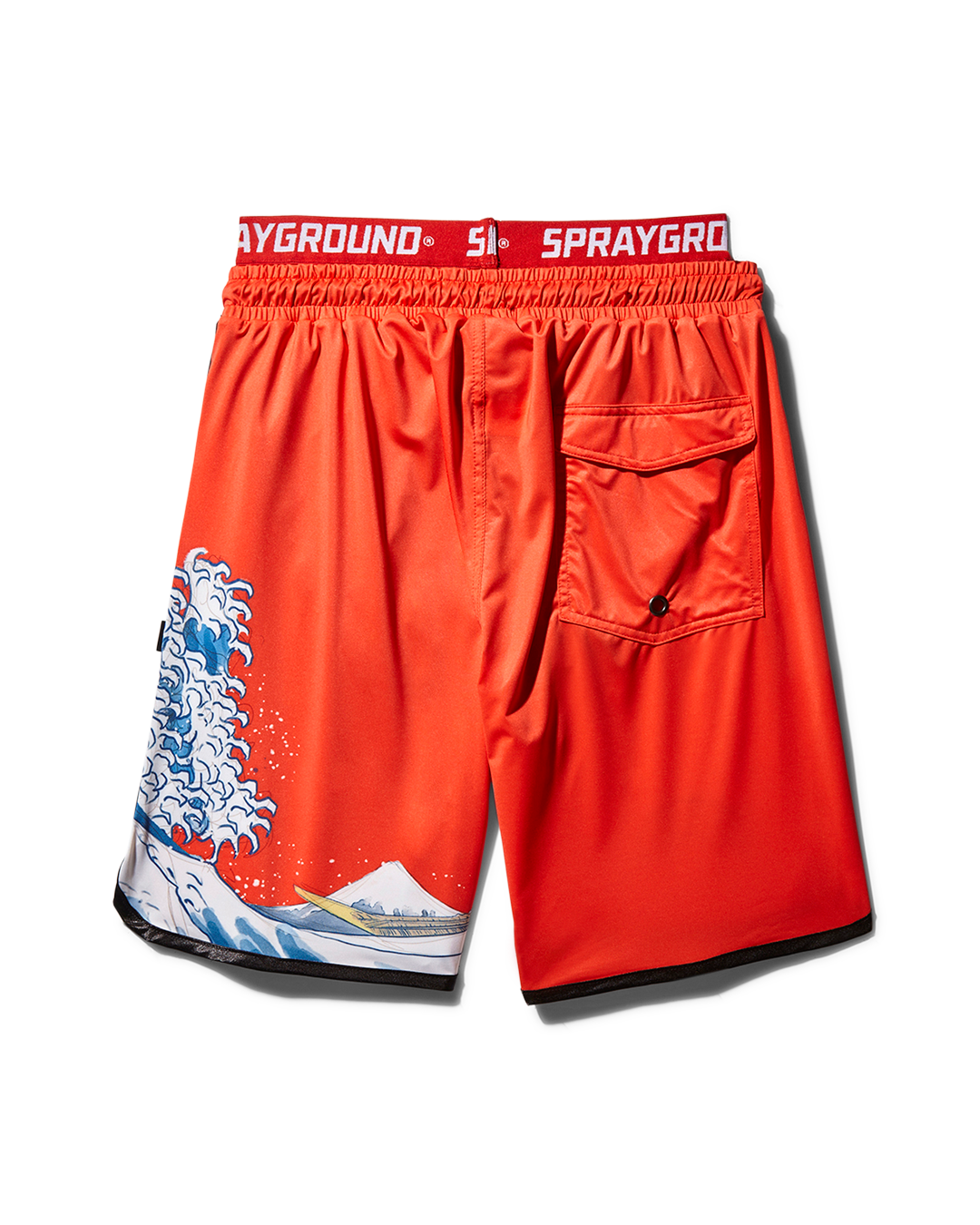 SPRAYGROUND® SWIM JAPAN WAVE CORTO SWIM TRUNKS (RED)