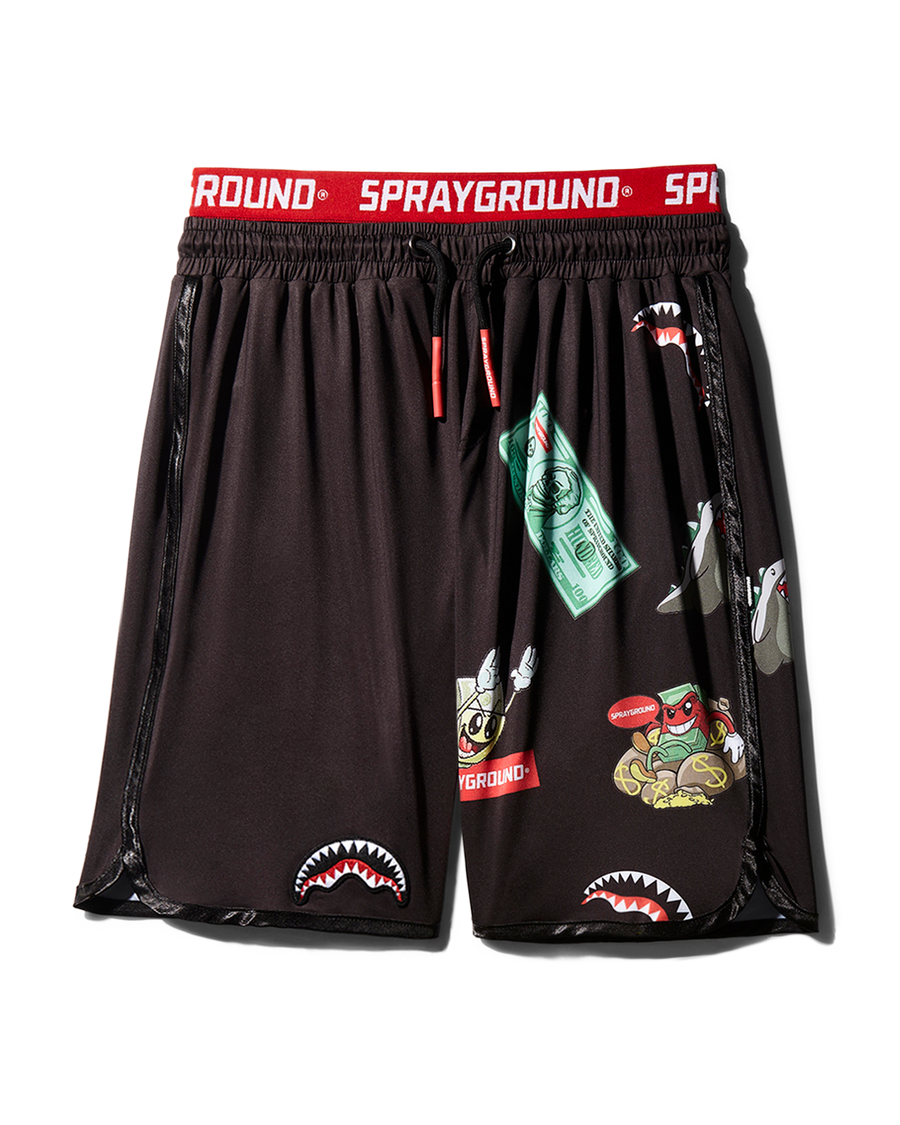 SPRAYGROUND® SWIM PATCH ALL-IN CORTO SWIM TRUNKS (BLACK)