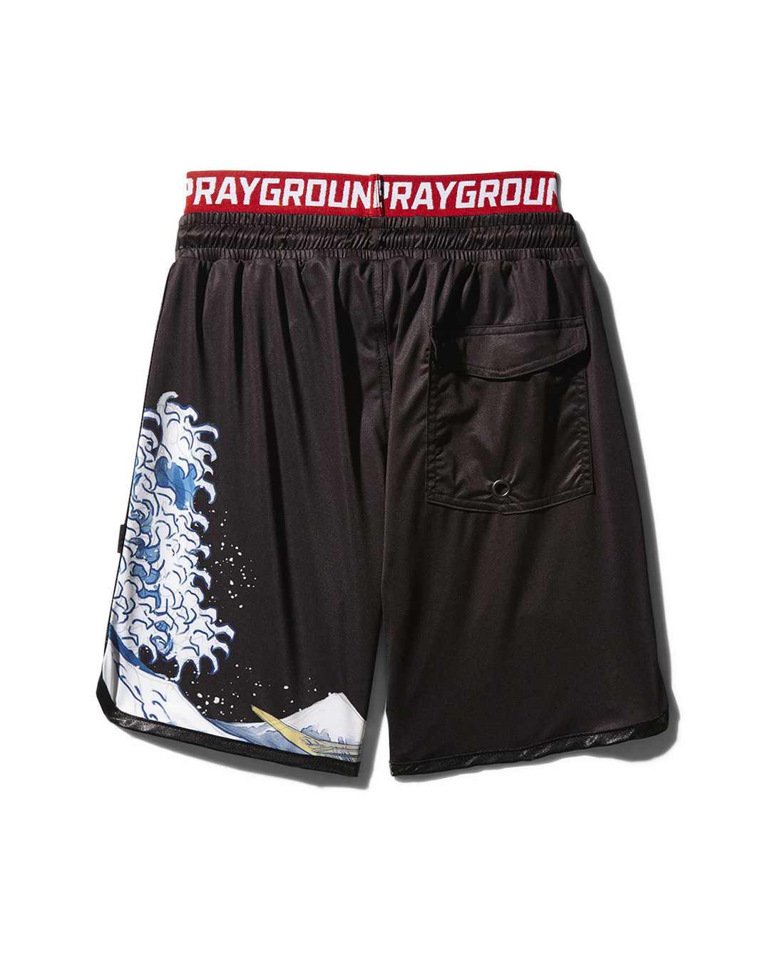 SPRAYGROUND® SWIM KIDS JAPAN WAVE SWIM TRUNKS (BLACK)